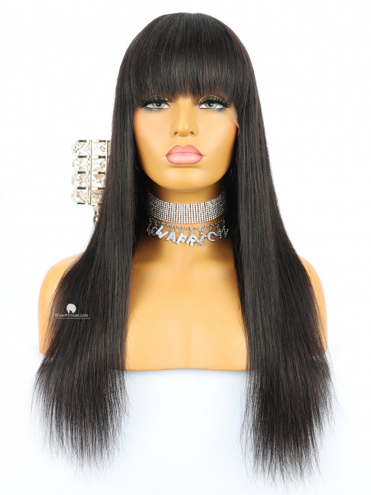 Classic Neat Bang Silky Straight Brazilian Virgin Hair Lace Front Wigs [LFW14]