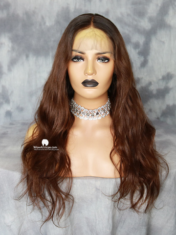 Ombre Ginger Silky Straight 360 Invisible Adjustable Strap Gluelss HD Lace  Human Hair[ILW11]